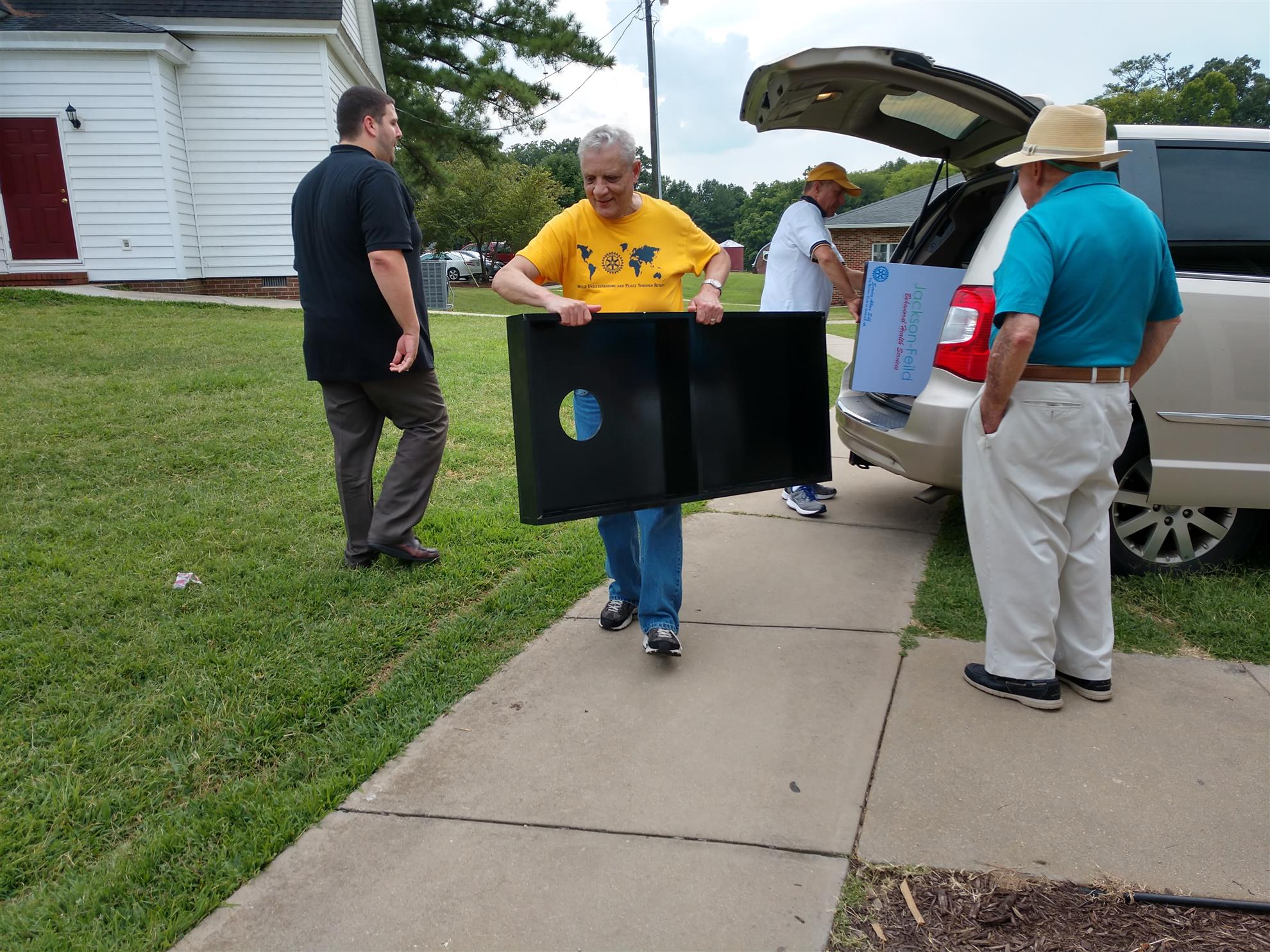 Chester Rotary Builds Cornhole Boards for Jackson Feild Youth Rotary